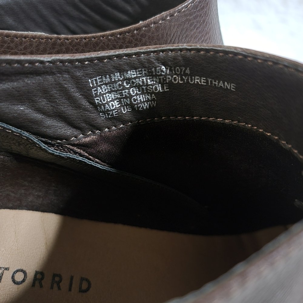 Torrid Rich Brown Ankle Booties 12 WW - Picture 14 of 16